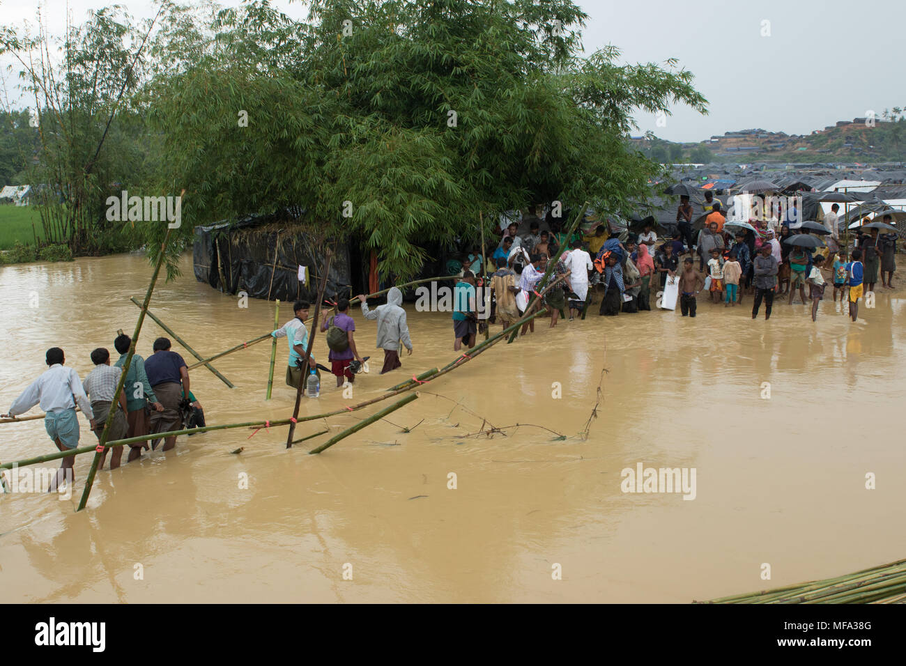 La crise des réfugiés Rohingyas au Bangladesh Banque D'Images