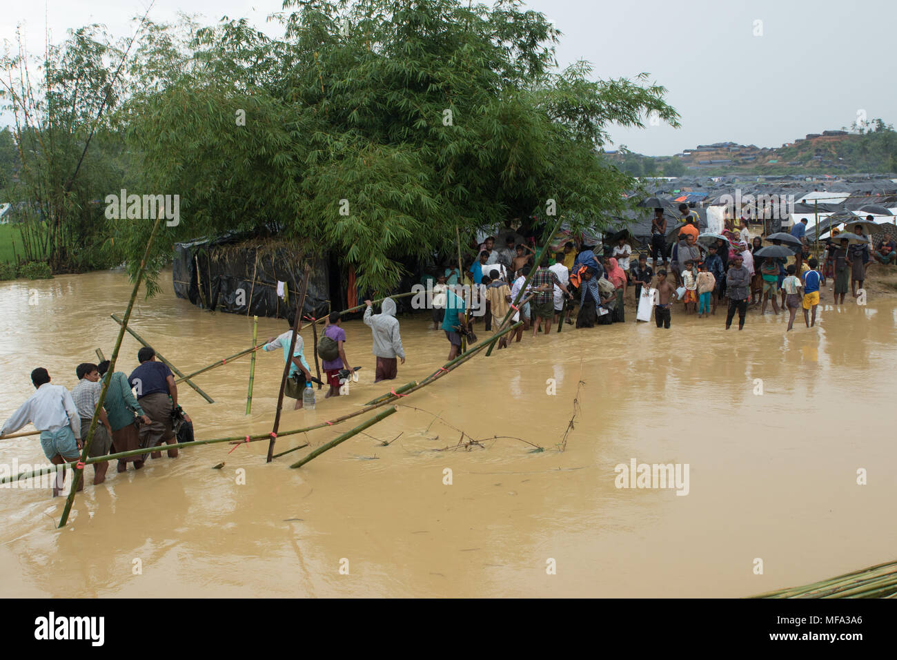 La crise des réfugiés Rohingyas au Bangladesh Banque D'Images