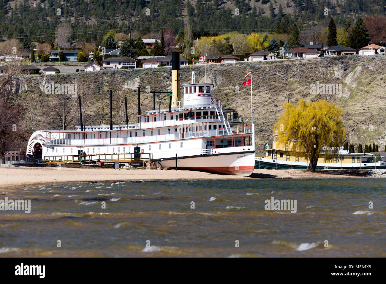 Aubes SS Sicamous Museum and Heritage Park situé sur la rive sud du lac Okanagan à Penticton, Colombie-Britannique, Canada. Banque D'Images