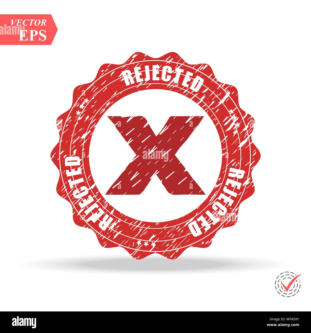 Conçu pour le web et les interfaces logicielles. Rejeté. stamp. rouge rond grunge vintage rejeté signer spe Illustration de Vecteur