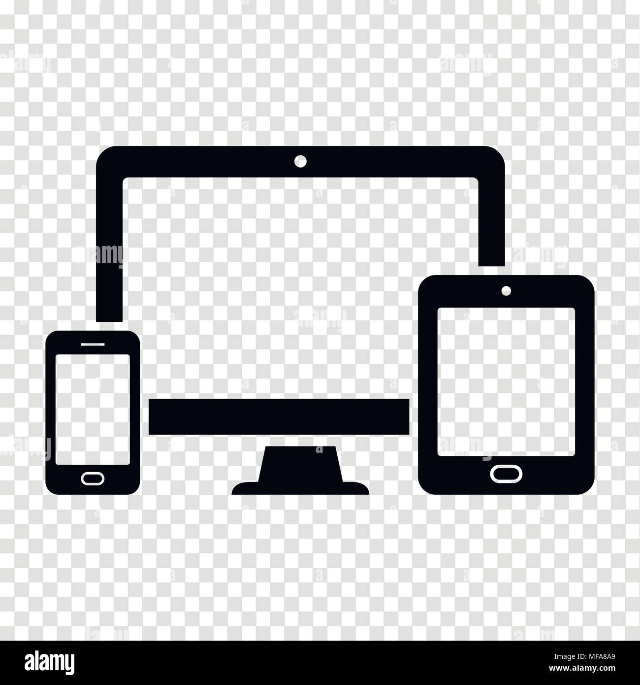 Responsive design pour le web - Écran d'ordinateur, téléphone intelligent, tablette icône. Vector illustration. Illustration de Vecteur