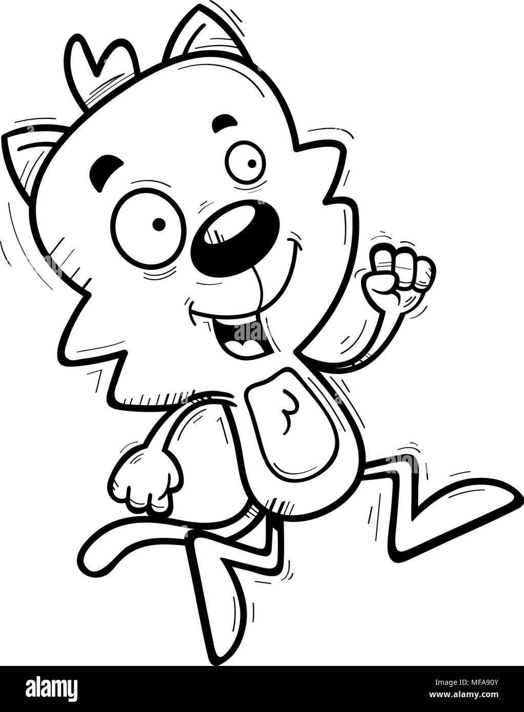 Illustration d'une caricature d'un chat mâle d'exécution. Illustration de Vecteur