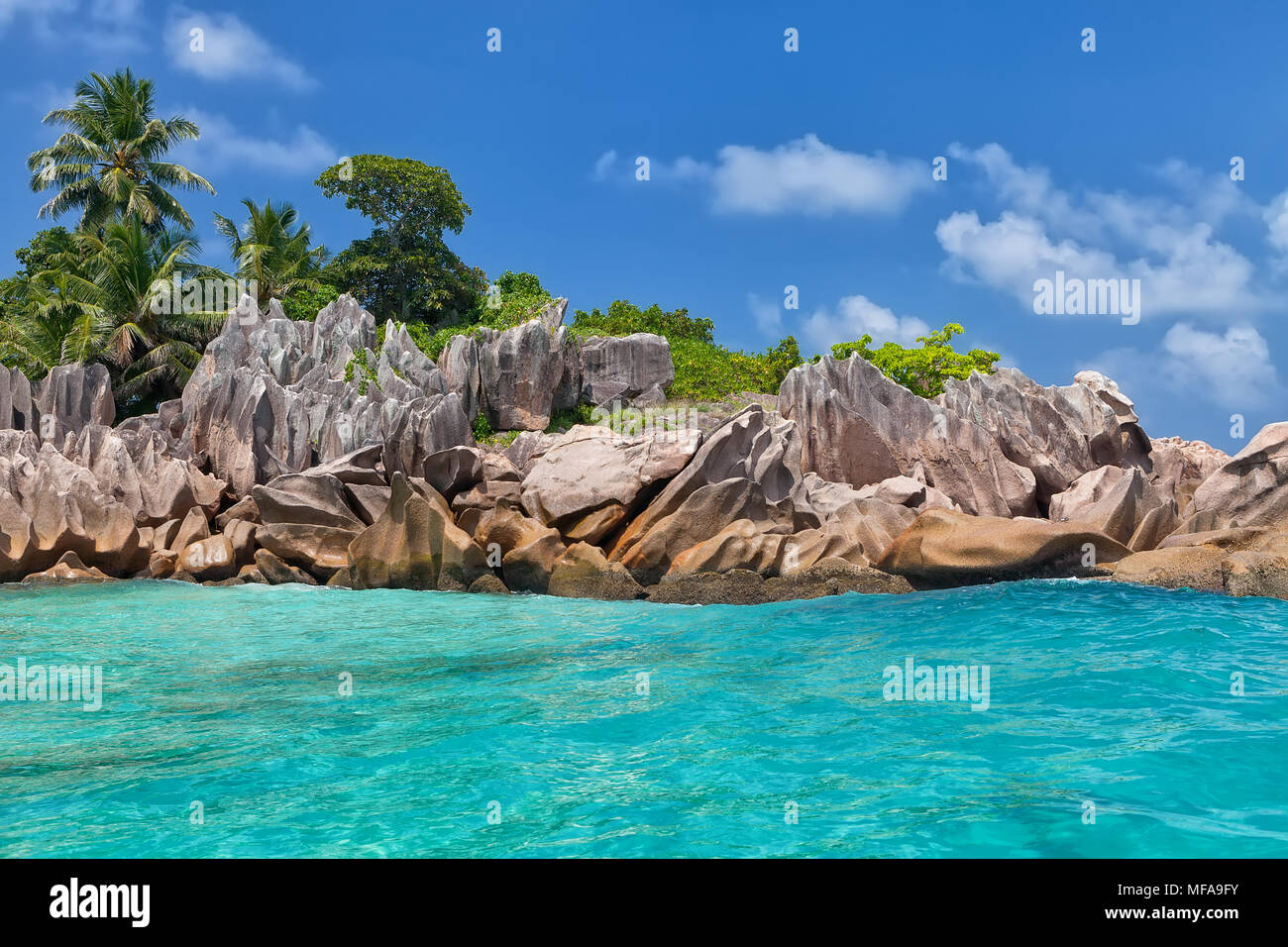 Belle Île Saint-pierre tropical, Seychelles Banque D'Images