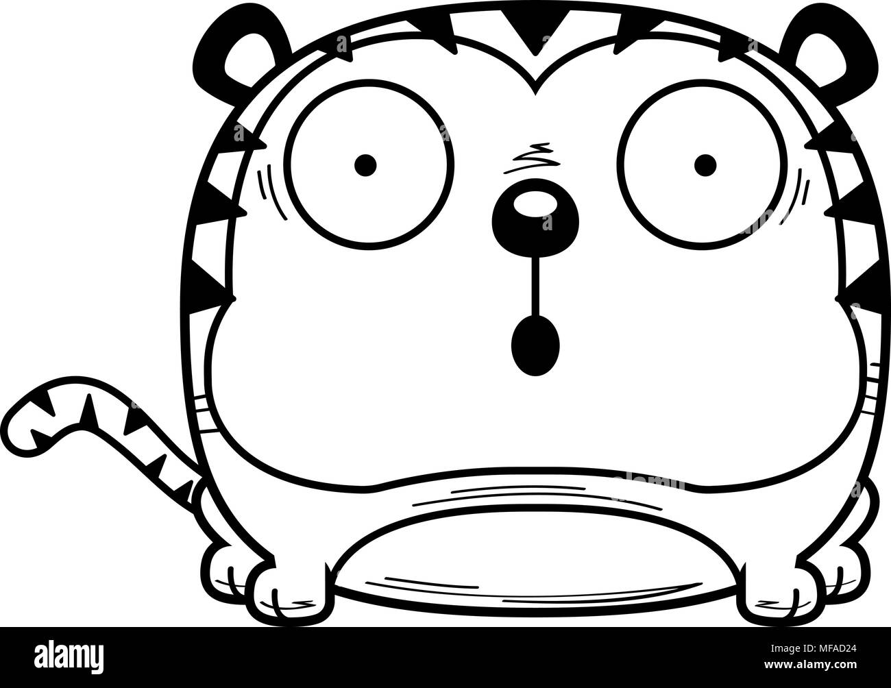 Illustration d'une caricature d'un tigre à la surprise. Illustration de Vecteur