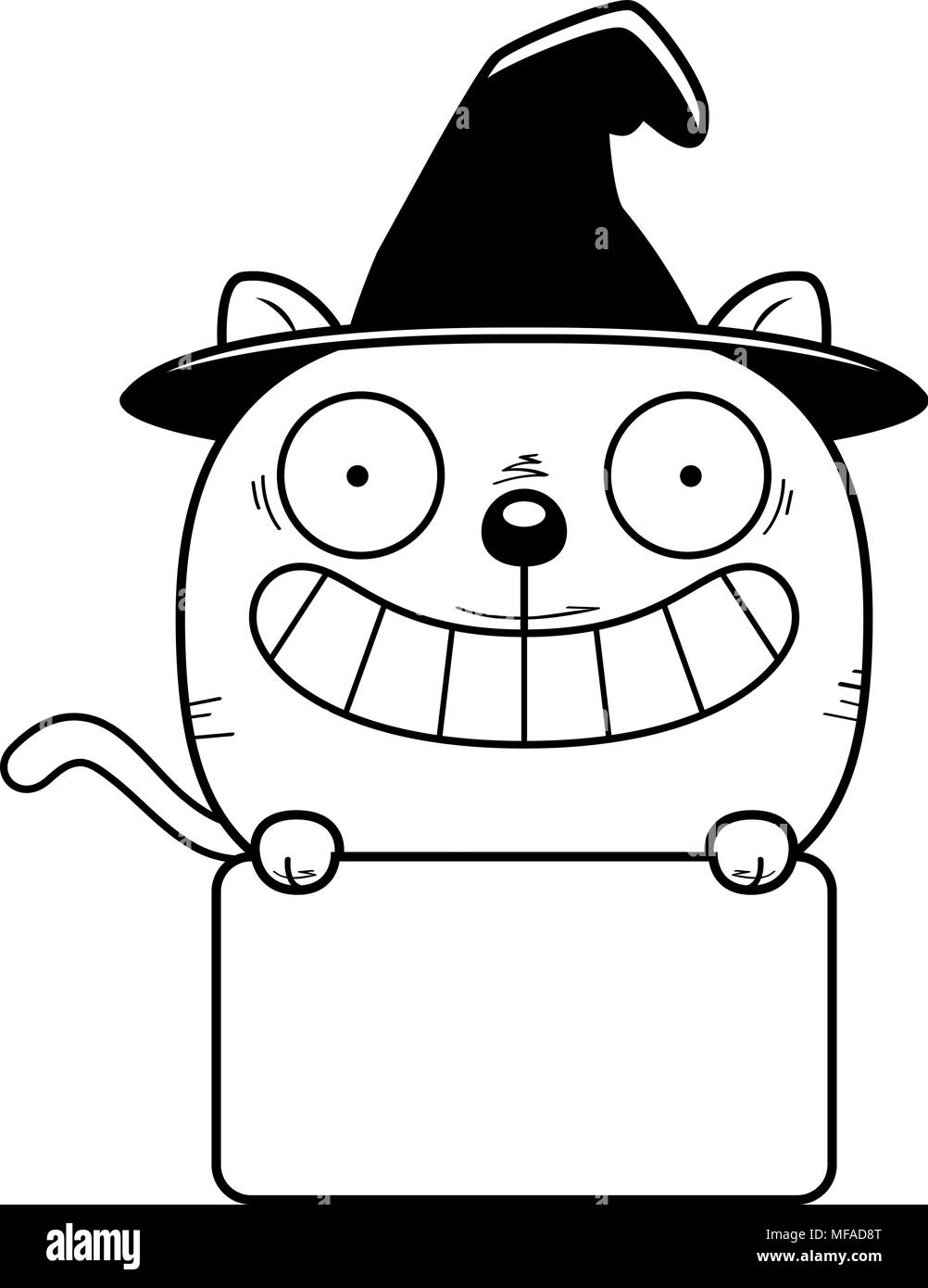 Illustration D Une Caricature D Un Chat Dans Un Chapeau De Sorciere Avec Un Panneau Blanc Image Vectorielle Stock Alamy Illustration D Une Caricature D Un Chat Dans Un Chapeau De Sorciere Avec Un Panneau Blanc Image Vectorielle Stock Alamy