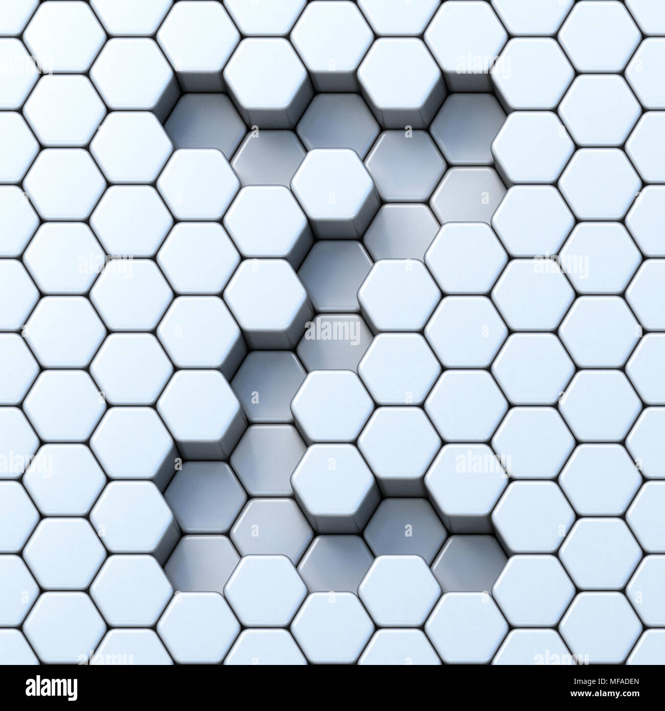 Grille hexagonale lettre Z illustration 3D render Banque D'Images