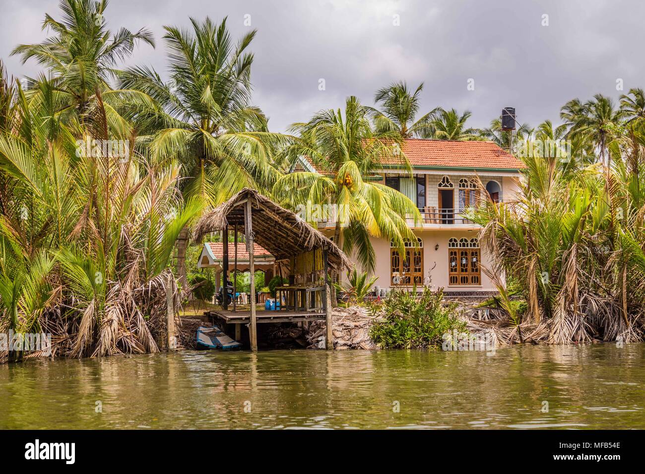 Canal néerlandais paysage à Negombo, Sri Lanka Banque D'Images