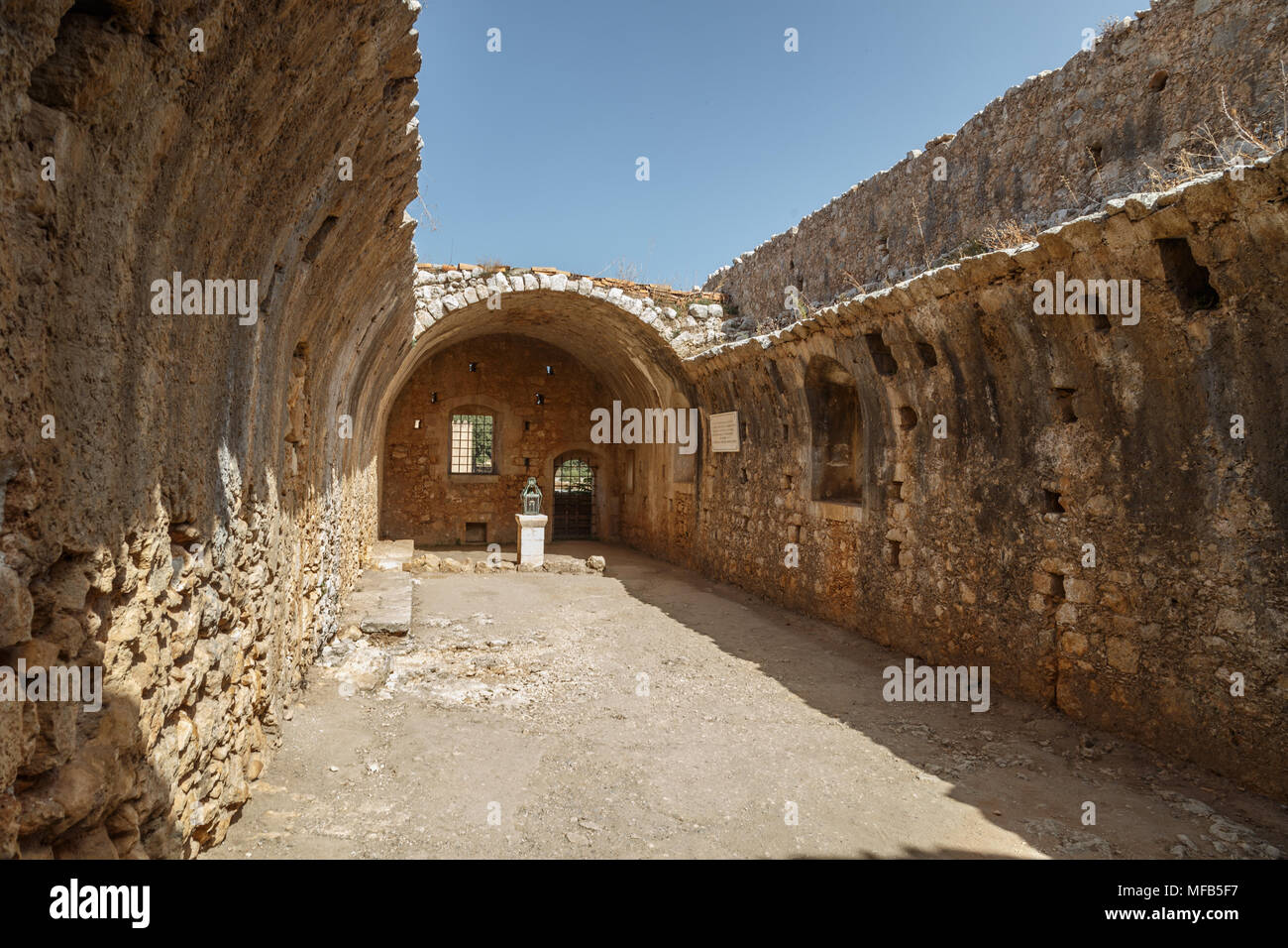 Magasin de munitions d'Arcadi Crète Monastère Banque D'Images