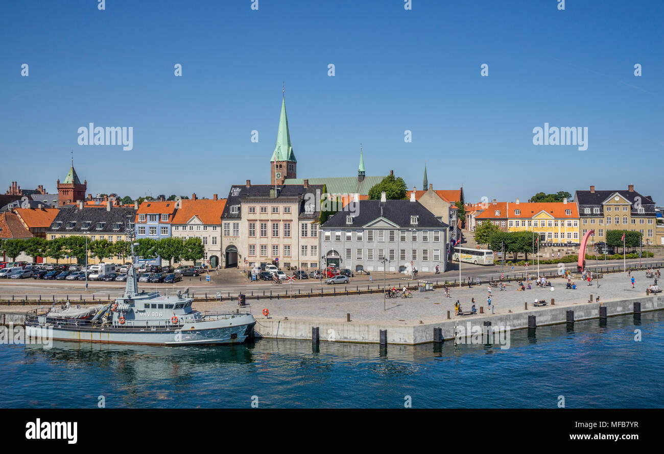 Vue de l'Helsingør Havnegade Harbourfront, la Nouvelle-Zélande, le Danemark Banque D'Images