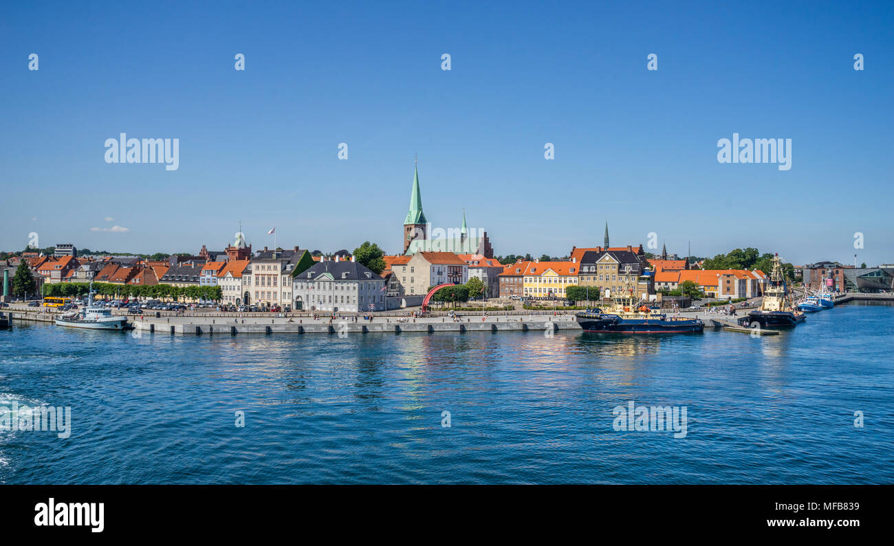 Vue de la Harbourfront Helsingør, Helsingør, la Nouvelle-Zélande, le Danemark Banque D'Images