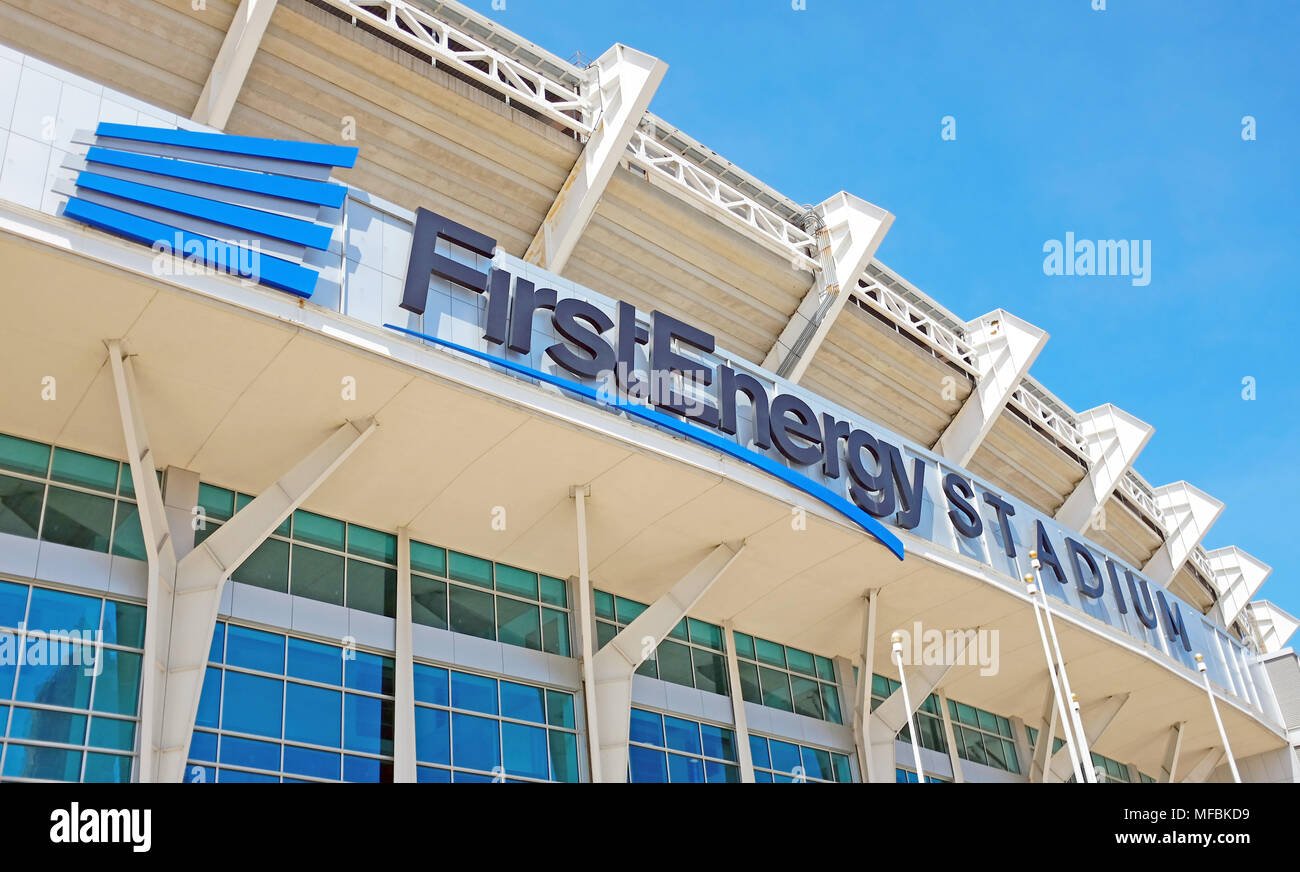 Stade FirstEnergy est l'accueil de la NFL Cleveland Browns situé à Cleveland, Ohio, USA. Banque D'Images