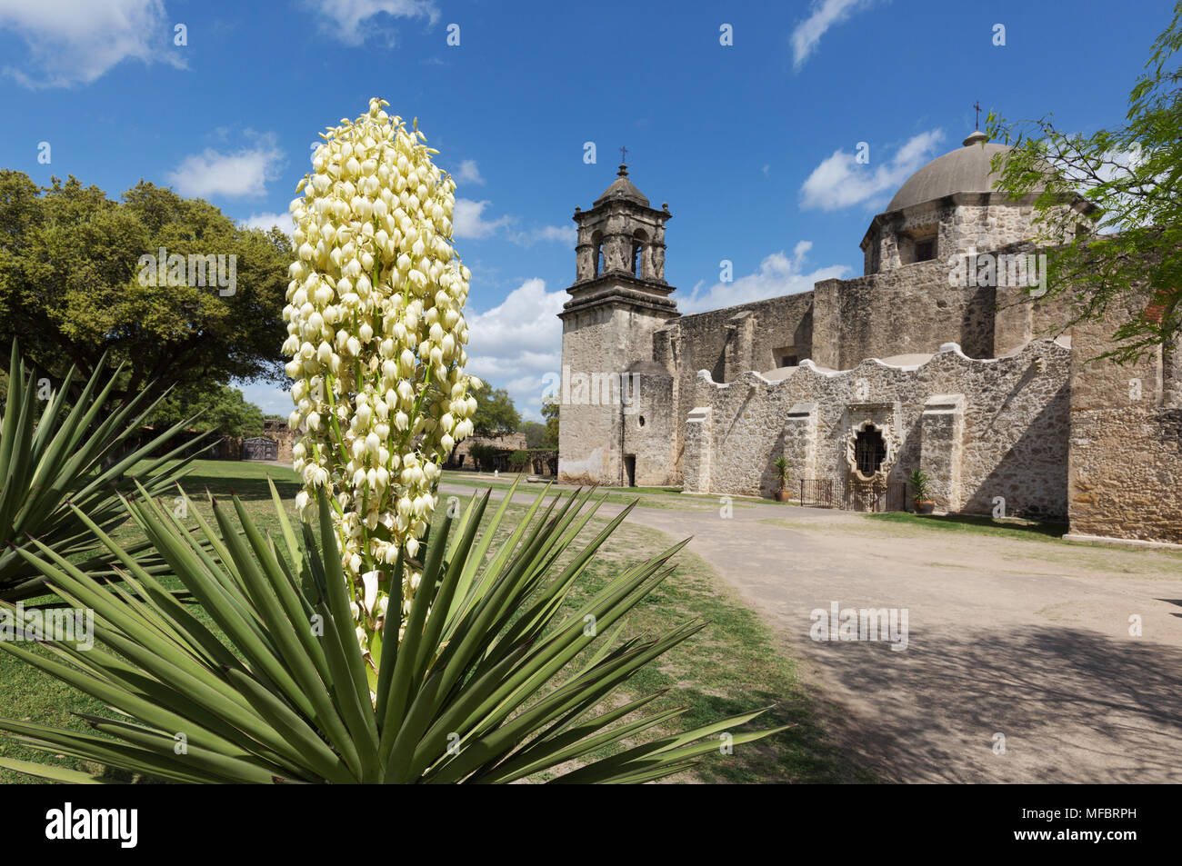 San Antonio (Texas) - Mission de l'église de San Jose, l'une des missions franciscaines San Antonio, San Antonio Missions National Historical Park , Texas USA Banque D'Images