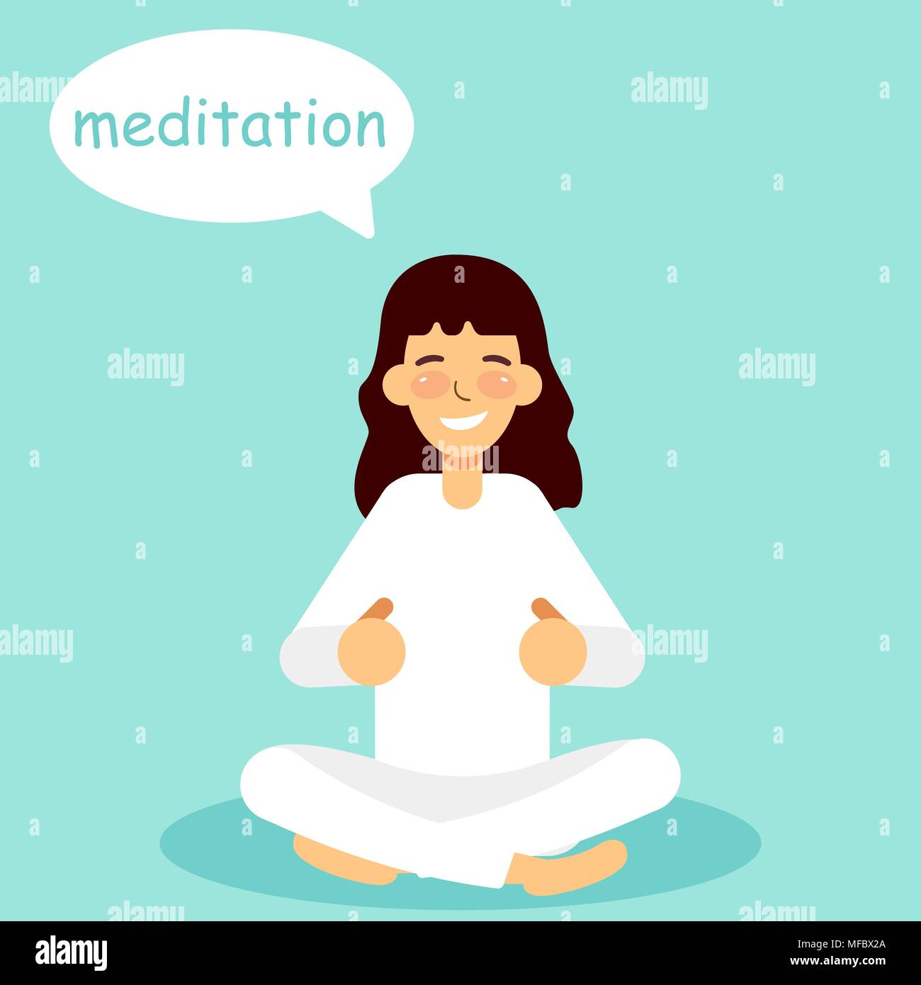 Meditating woman illustration Illustration de Vecteur