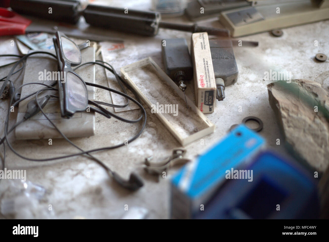 Sur la table du Mess Banque D'Images