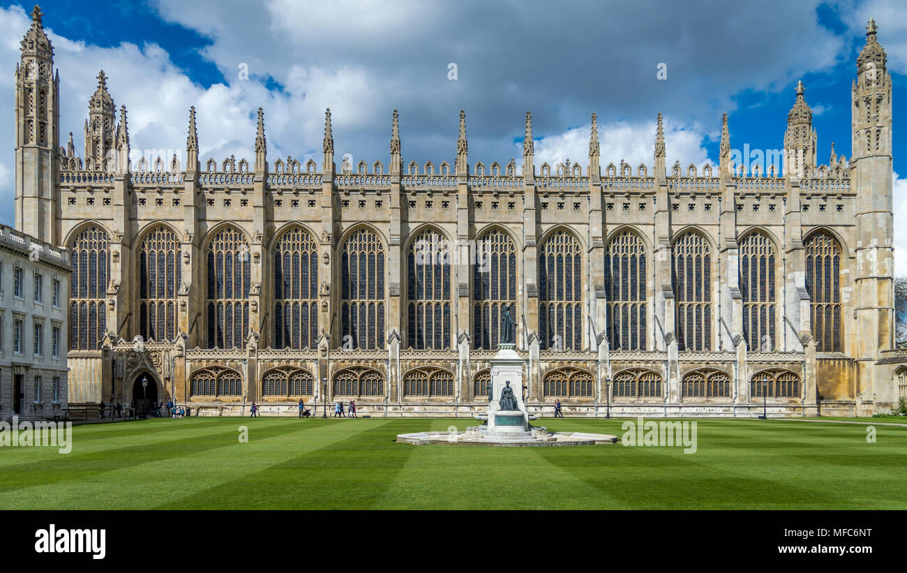 Cambridge, Angleterre - 2 Avril, 2016 : King's College fondée par le Roi Henry VI en 1441 Banque D'Images