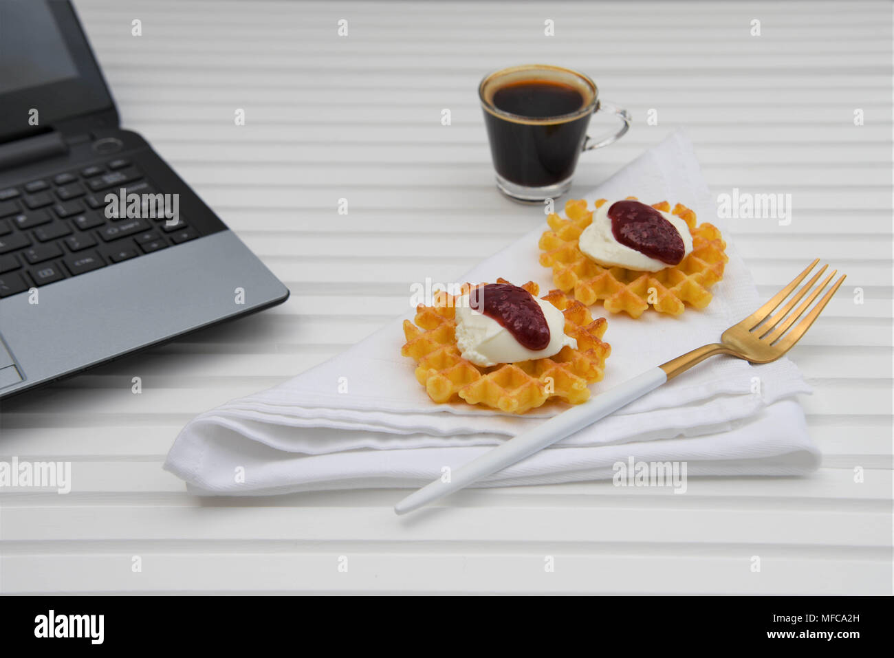 Petit-déjeuner de travail Banque D'Images