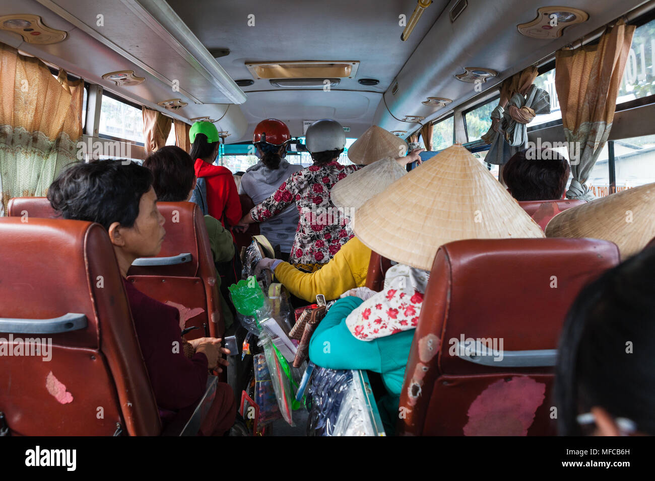 Can Tho, Vietnam - 19 mars 2017 : Voyage en bus local Banque D'Images