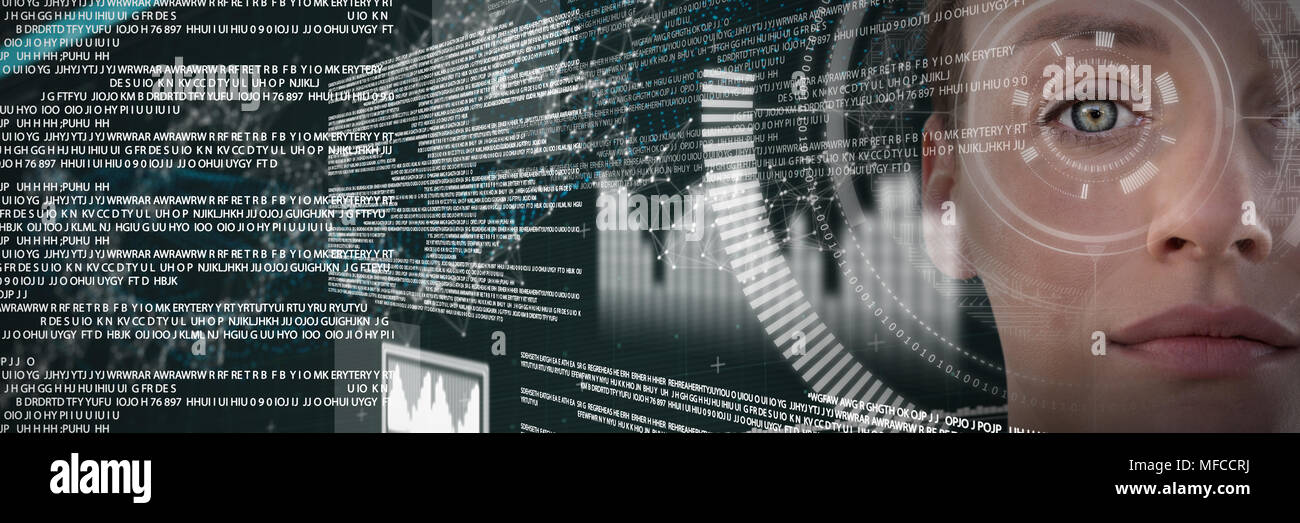 Image composite de close-up of woman Banque D'Images