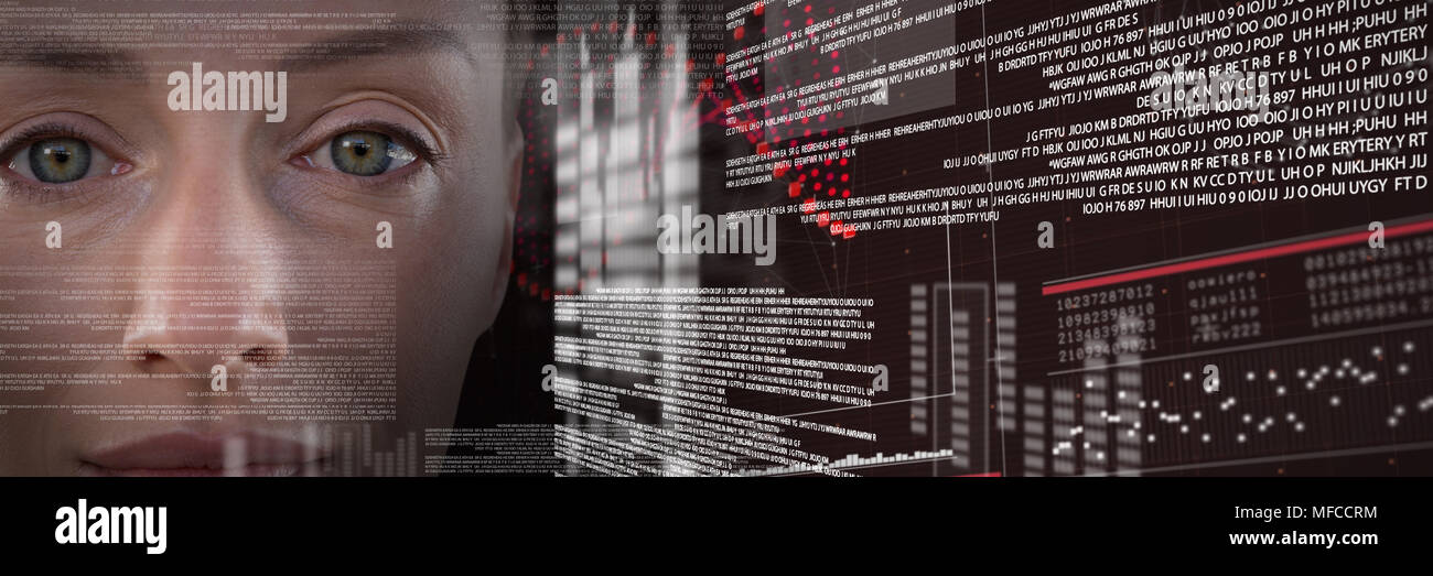 Image composite de close-up of woman Banque D'Images