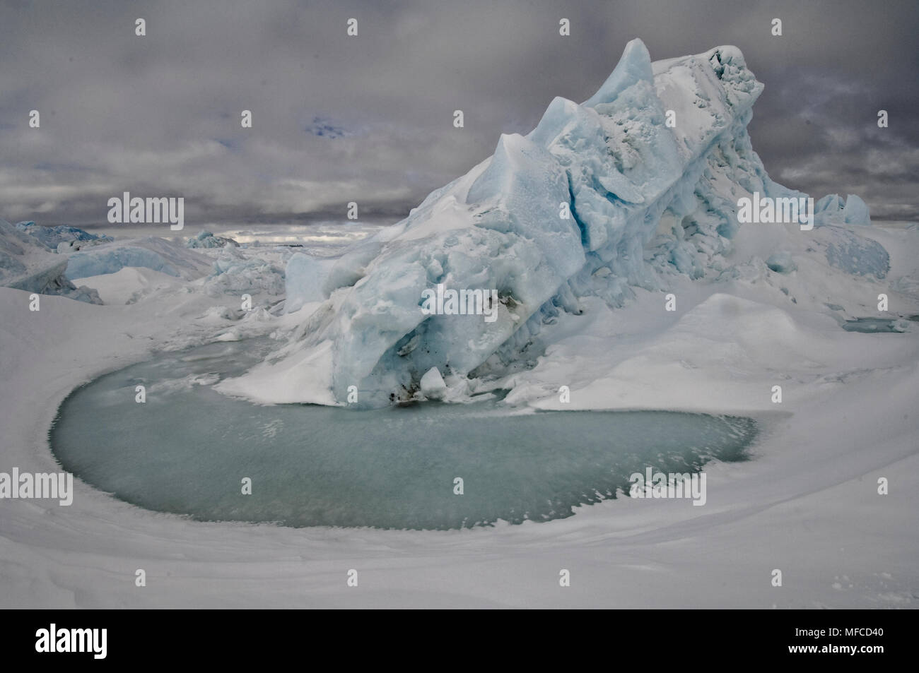 L'antarctique : pack glace près de l'Île James Ross, Erebus et Terror Golfe Banque D'Images