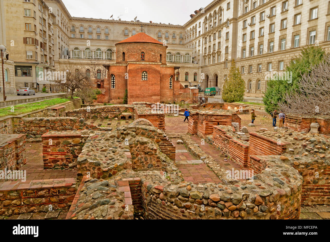 Vestiges de l'église de Saint George Rotonde à Sophia centre-ville, la Bulgarie. Banque D'Images