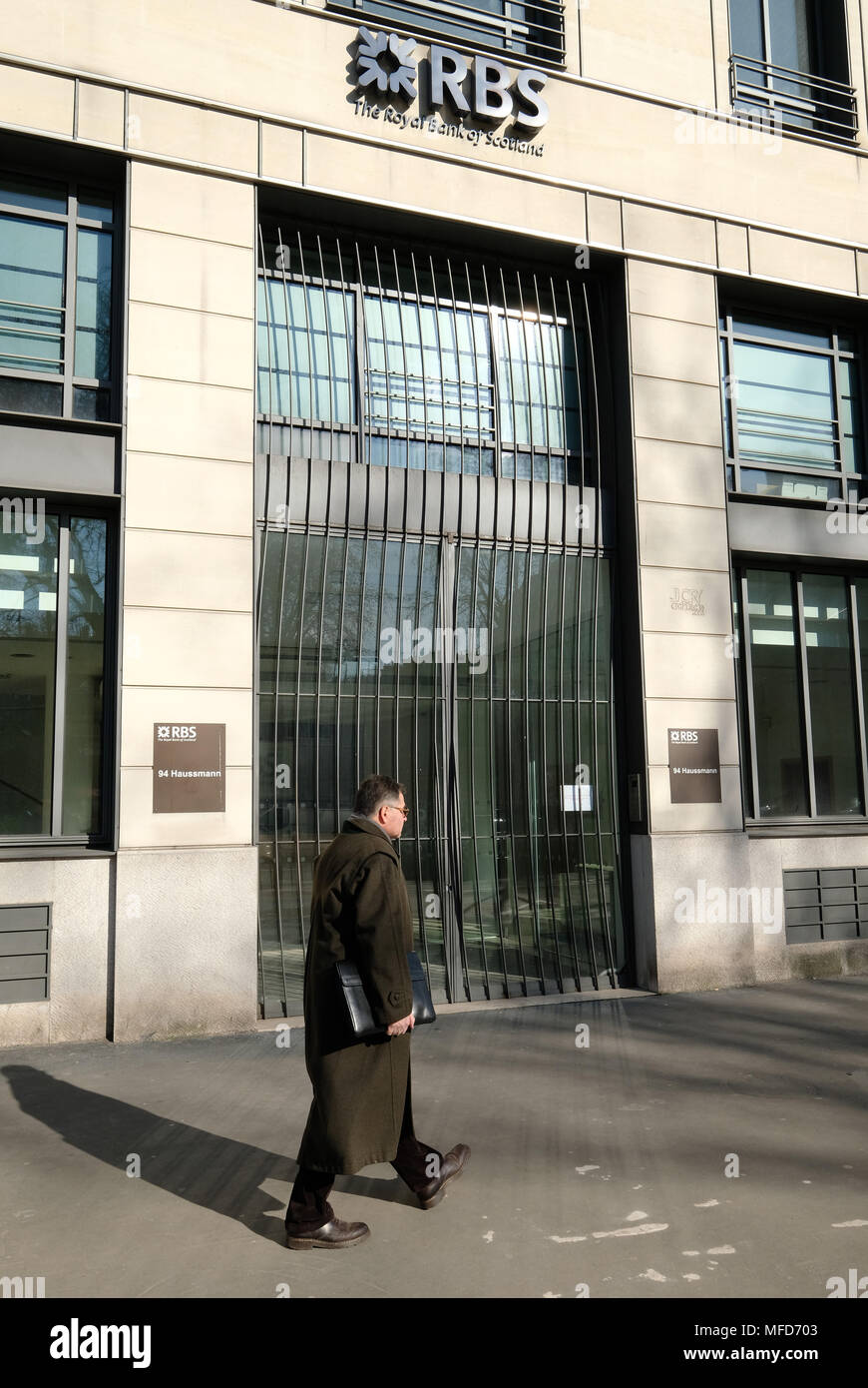 La direction générale de la Royal Bank of Scotland Boulevard Haussmann, Paris. Banque D'Images