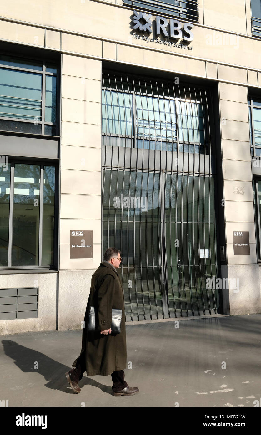 La direction générale de la Royal Bank of Scotland Boulevard Haussmann, Paris. Banque D'Images
