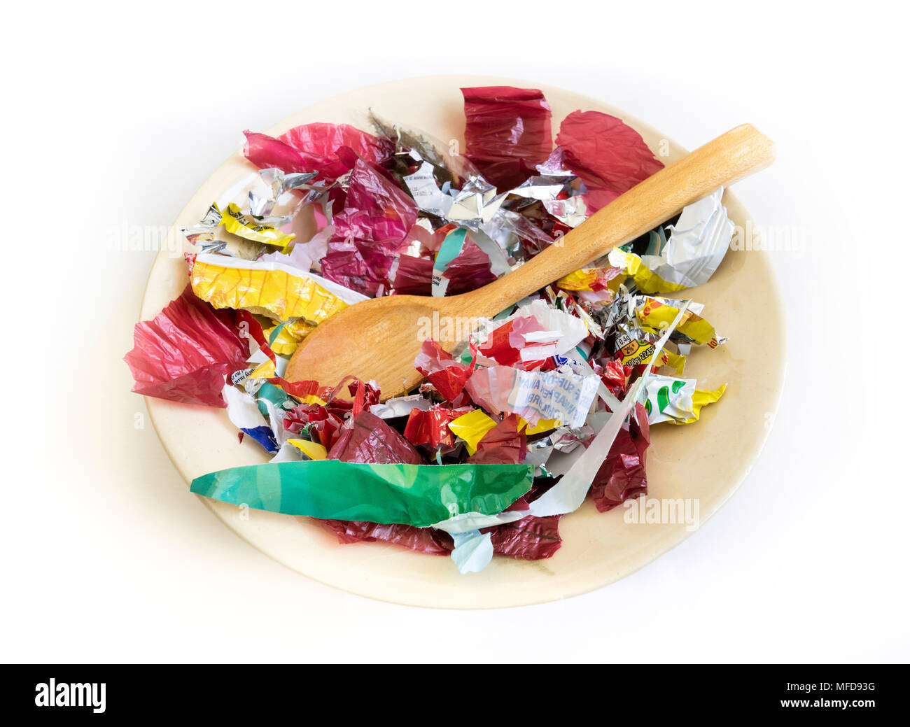 Repas de plastique à usage unique dans un supermarché Banque D'Images