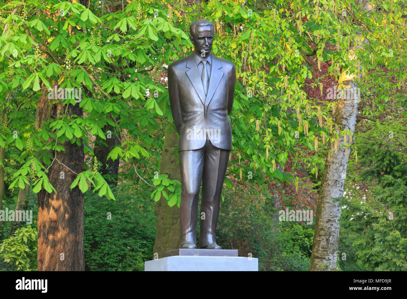 Statue du Roi Baudouin (1930-1993), cinquième Roi des Belges au Citadelpark à Gand, Belgique Banque D'Images