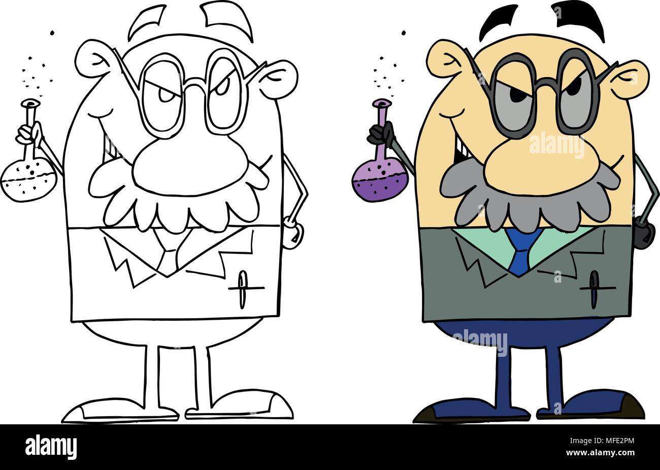 Professeur de science étrange - Vector Illustration de Vecteur