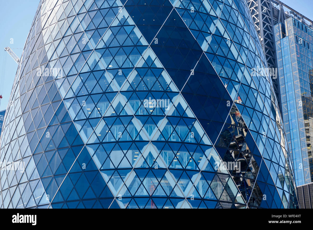 Le Gherkin Building, 30 St Mary Axe, Ville de London, UK Banque D'Images