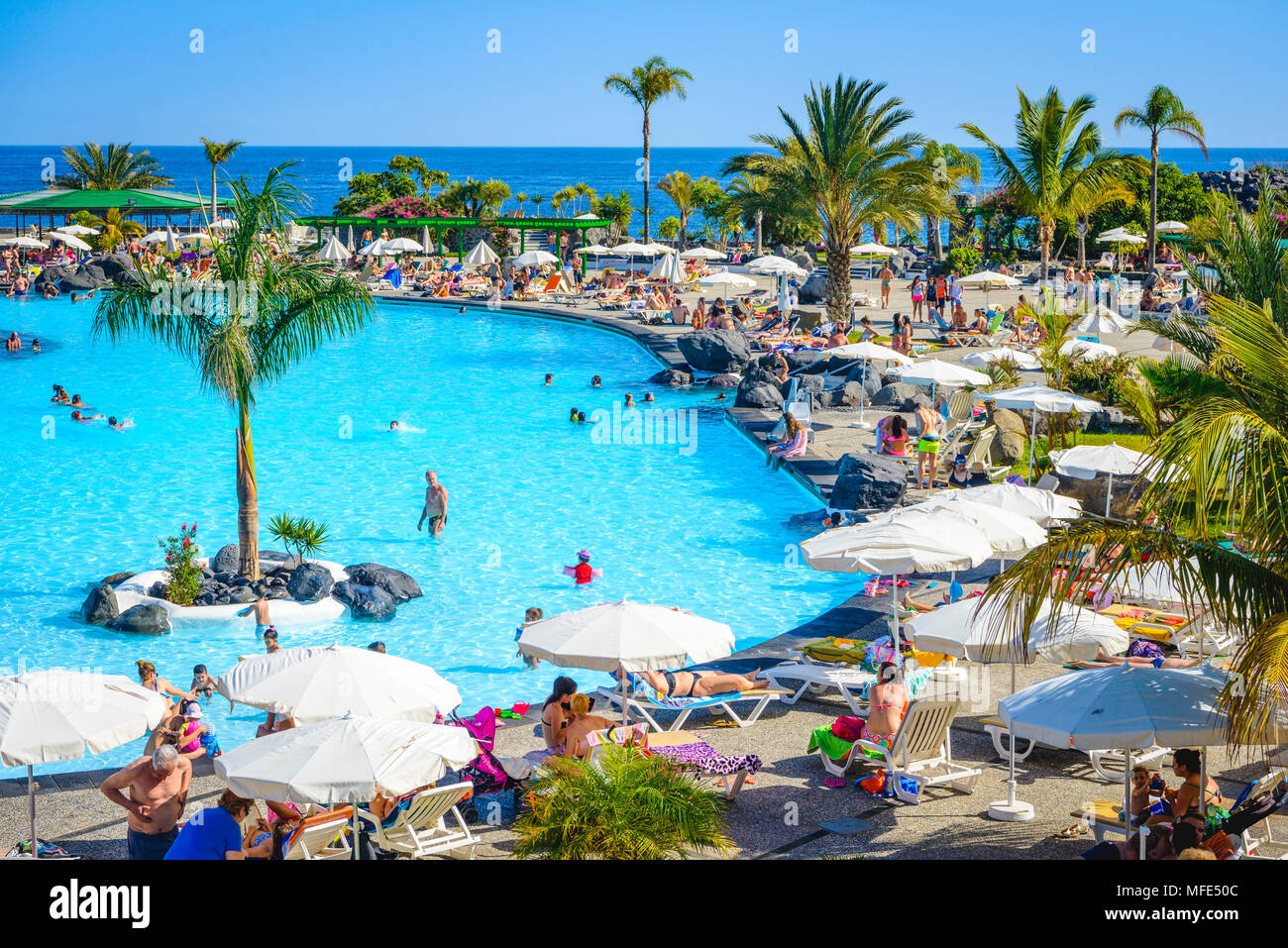 Piscines, Parque Maritimo de Cesar Manrique, Santa Cruz de Tenerife, Tenerife, Îles Canaries, Îles Canaries, Espagne Banque D'Images