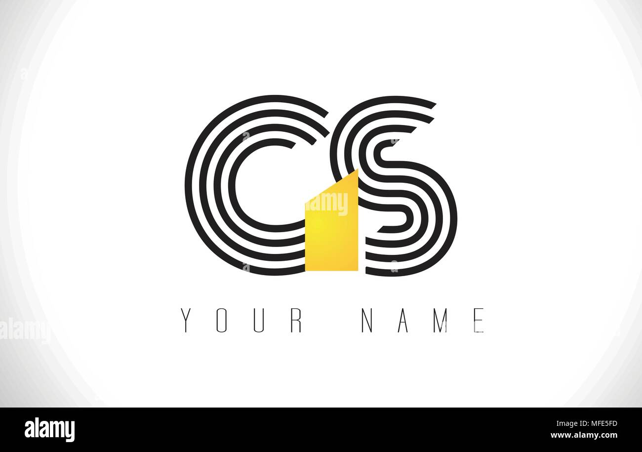 Lignes noires Logo GS Lettre. Ligne Creative Design lettres modèle vectoriel. Illustration de Vecteur