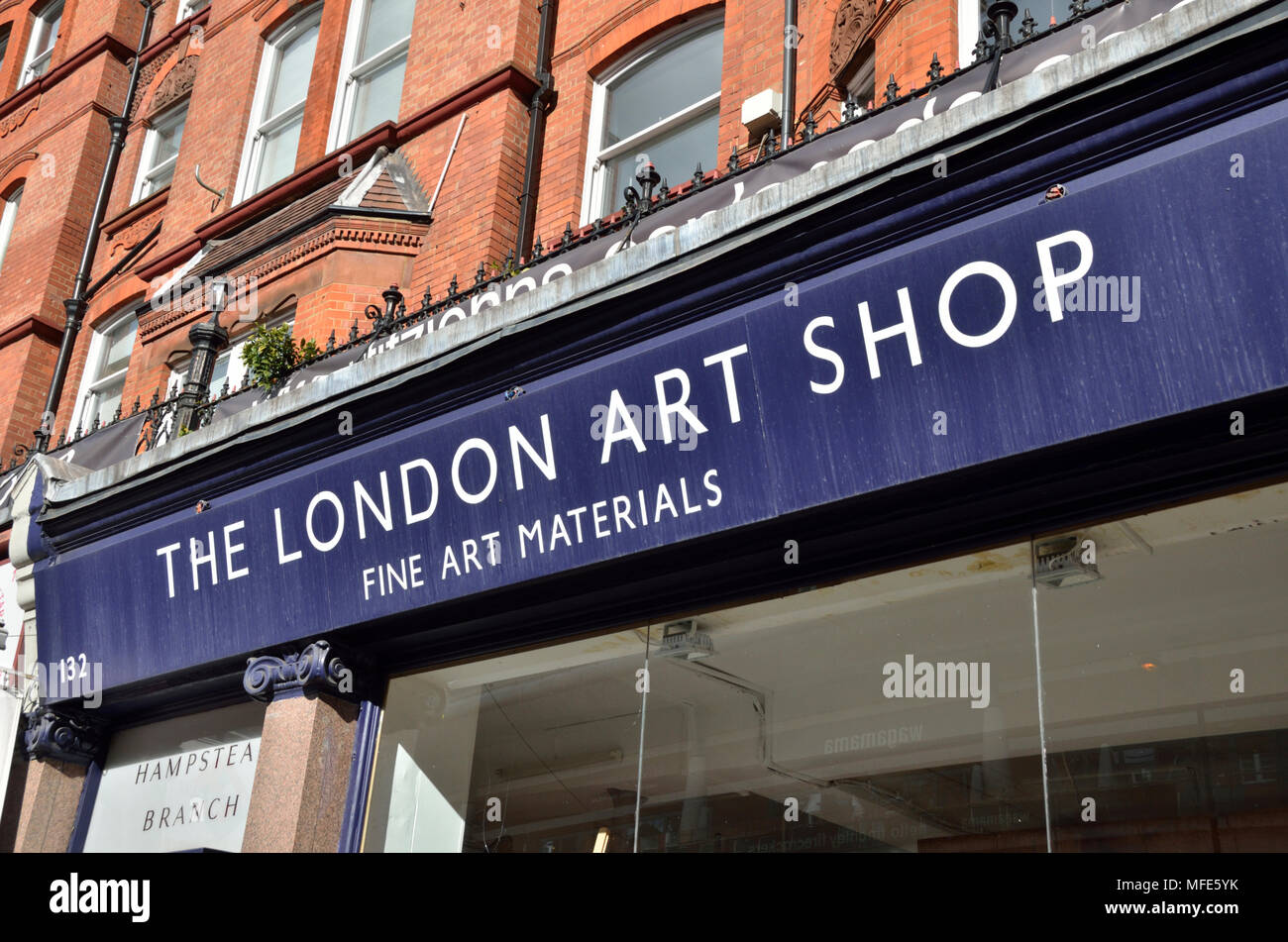 La London Art Shop de Finchley Road, NW3, Londres, Royaume-Uni. Banque D'Images