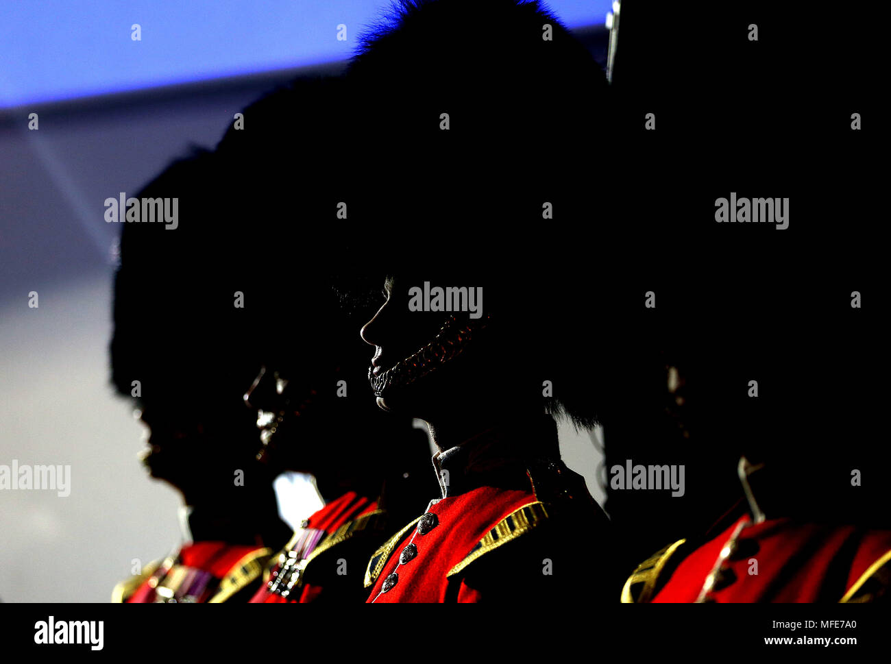 Les membres de l'imprimeur de la Garde côtière canadienne au cours de la PFA Awards 2018 du Grosvenor House Hotel, Londres. Banque D'Images