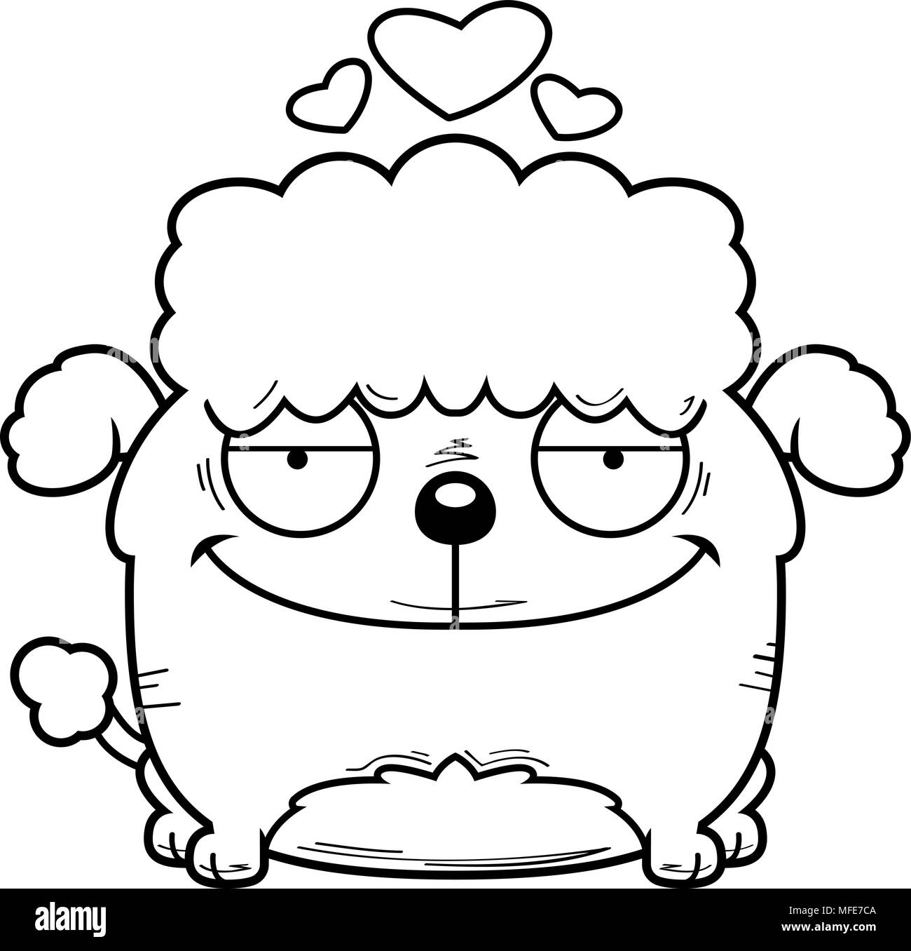 Illustration d'une caricature d'un caniche peu dans l'amour. Illustration de Vecteur