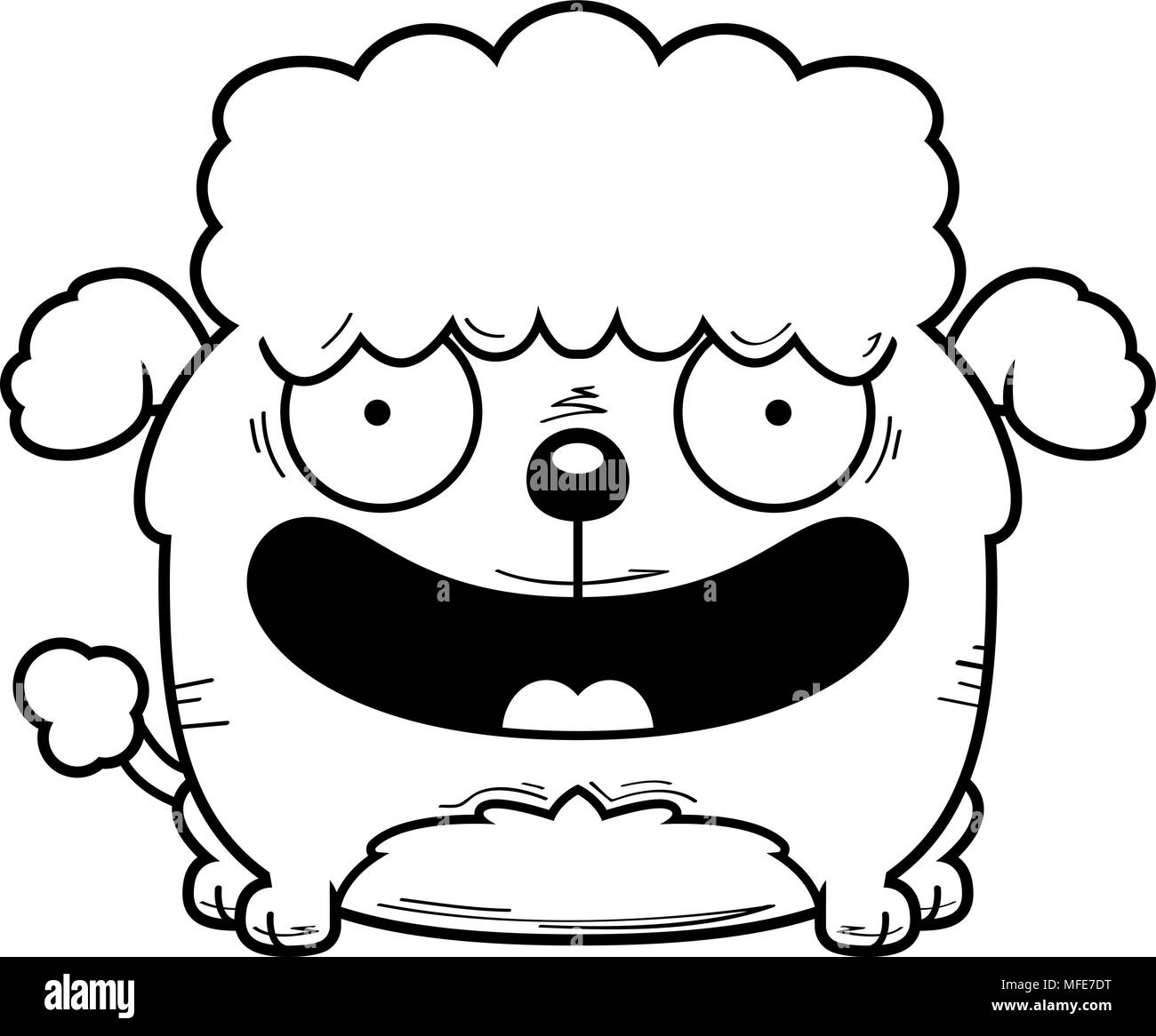 Illustration d'une caricature d'un caniche peu souriant. Illustration de Vecteur