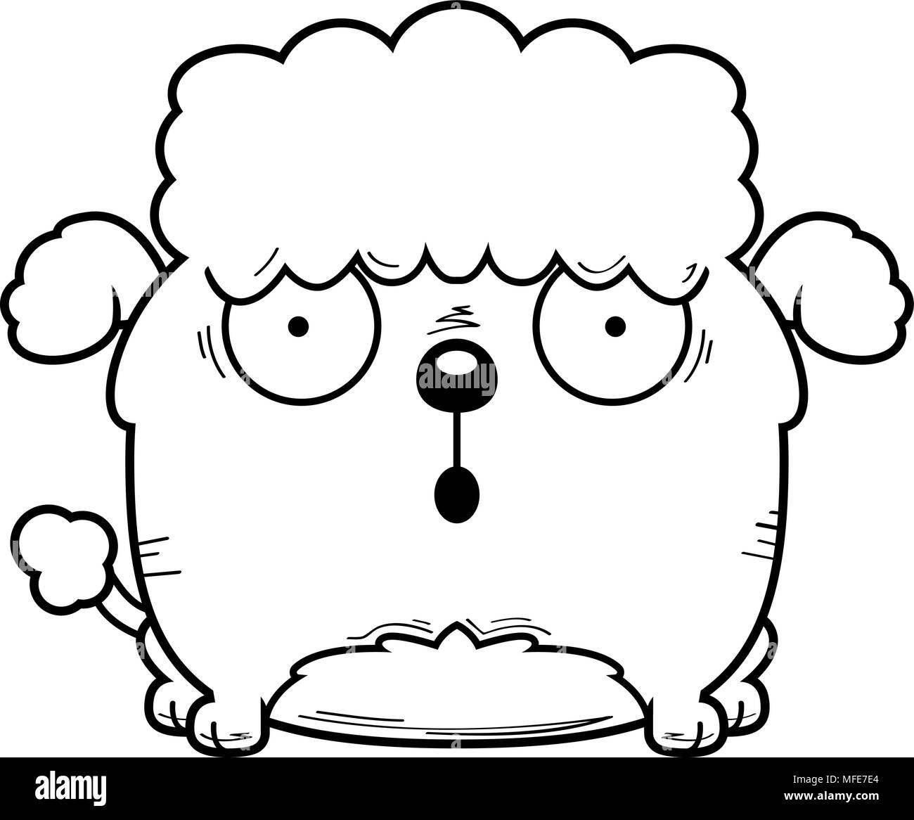 Illustration d'une caricature d'un petit caniche à la surprise. Illustration de Vecteur