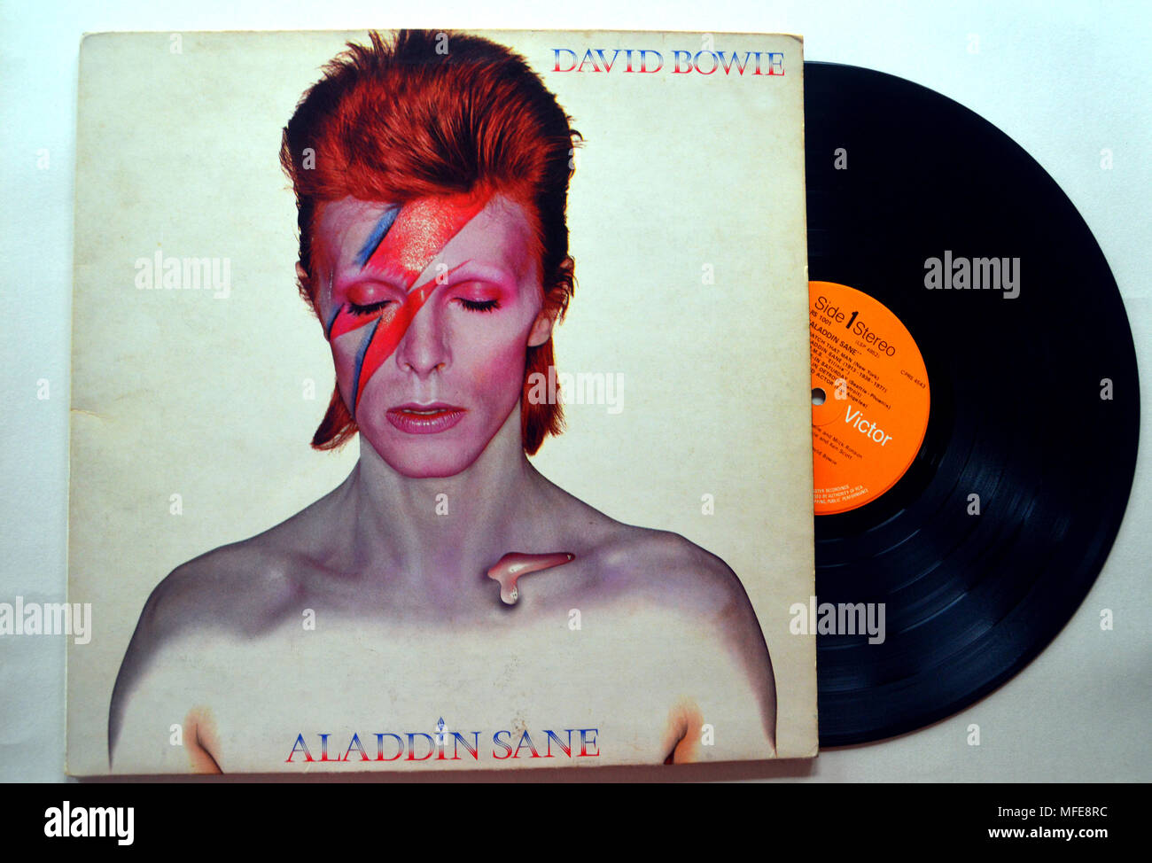 David Bowie Aladdin Sane Pochette couvercle en RCA Records Banque D'Images