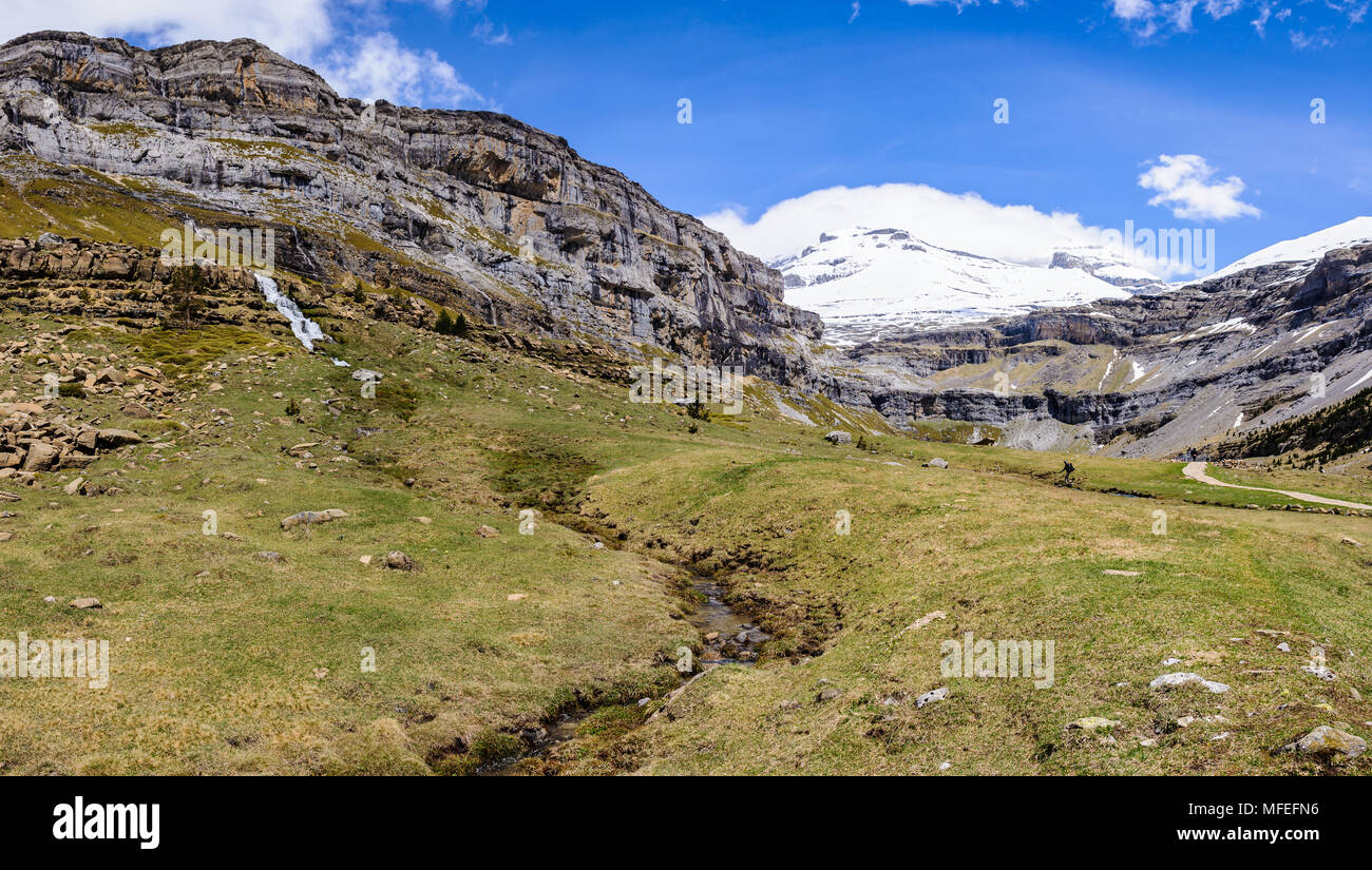 Grande Prairie dans la vallée d'Ordesa dans les Pyrénées aragonaises, Espagne Banque D'Images