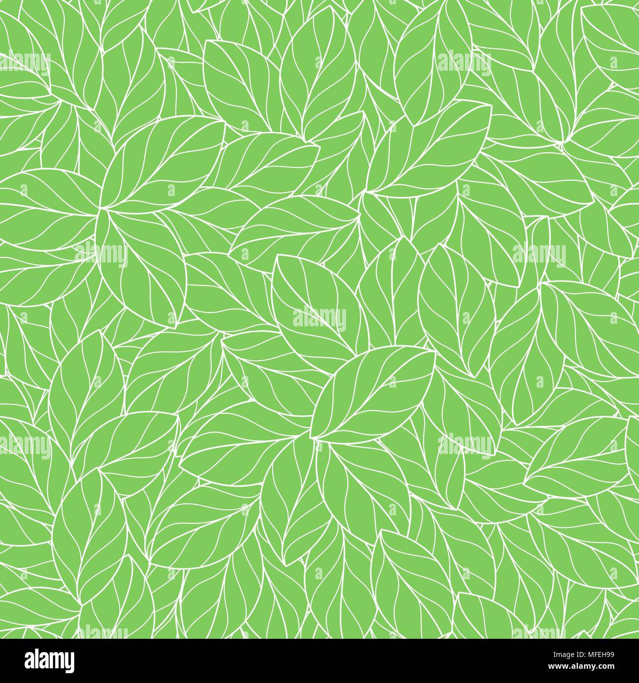 Motif feuilles linéaires sans couture Illustration de Vecteur