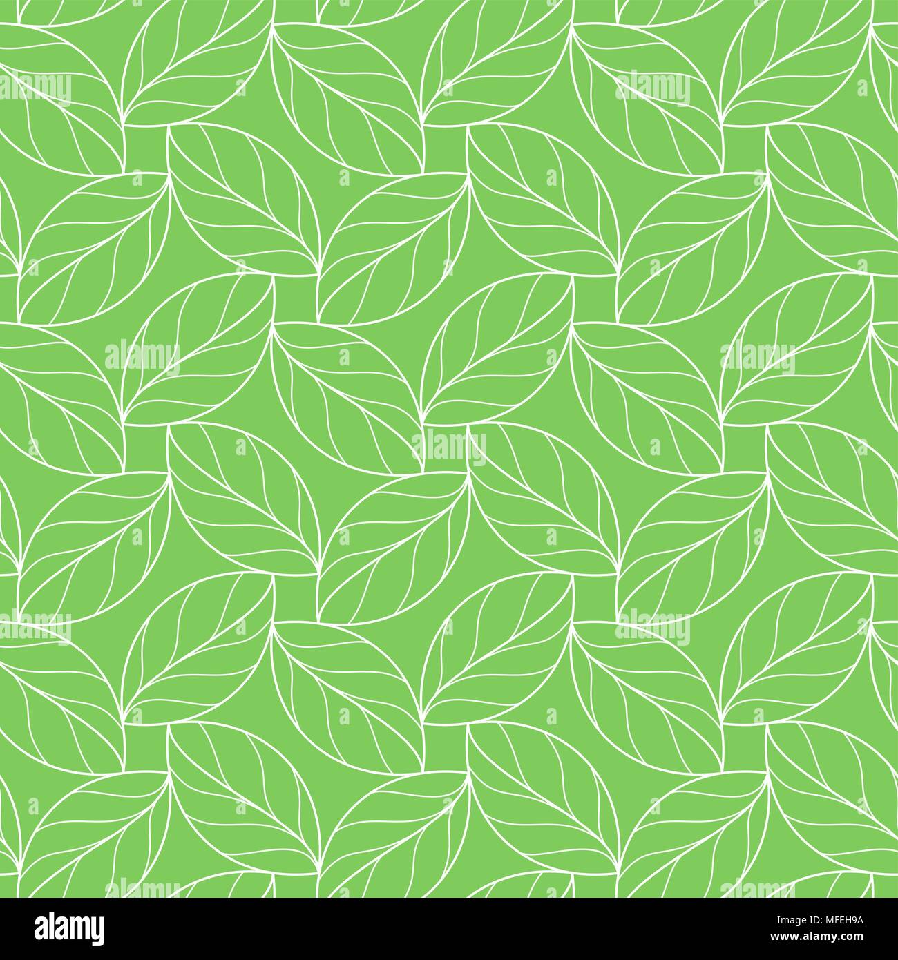 Répéter sans motif feuilles linéaires Illustration de Vecteur