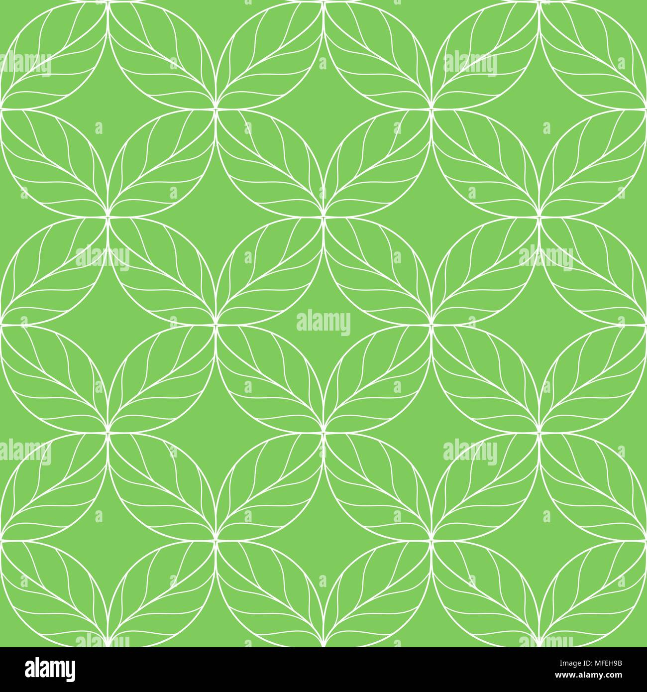 Répéter sans motif feuilles linéaires Illustration de Vecteur