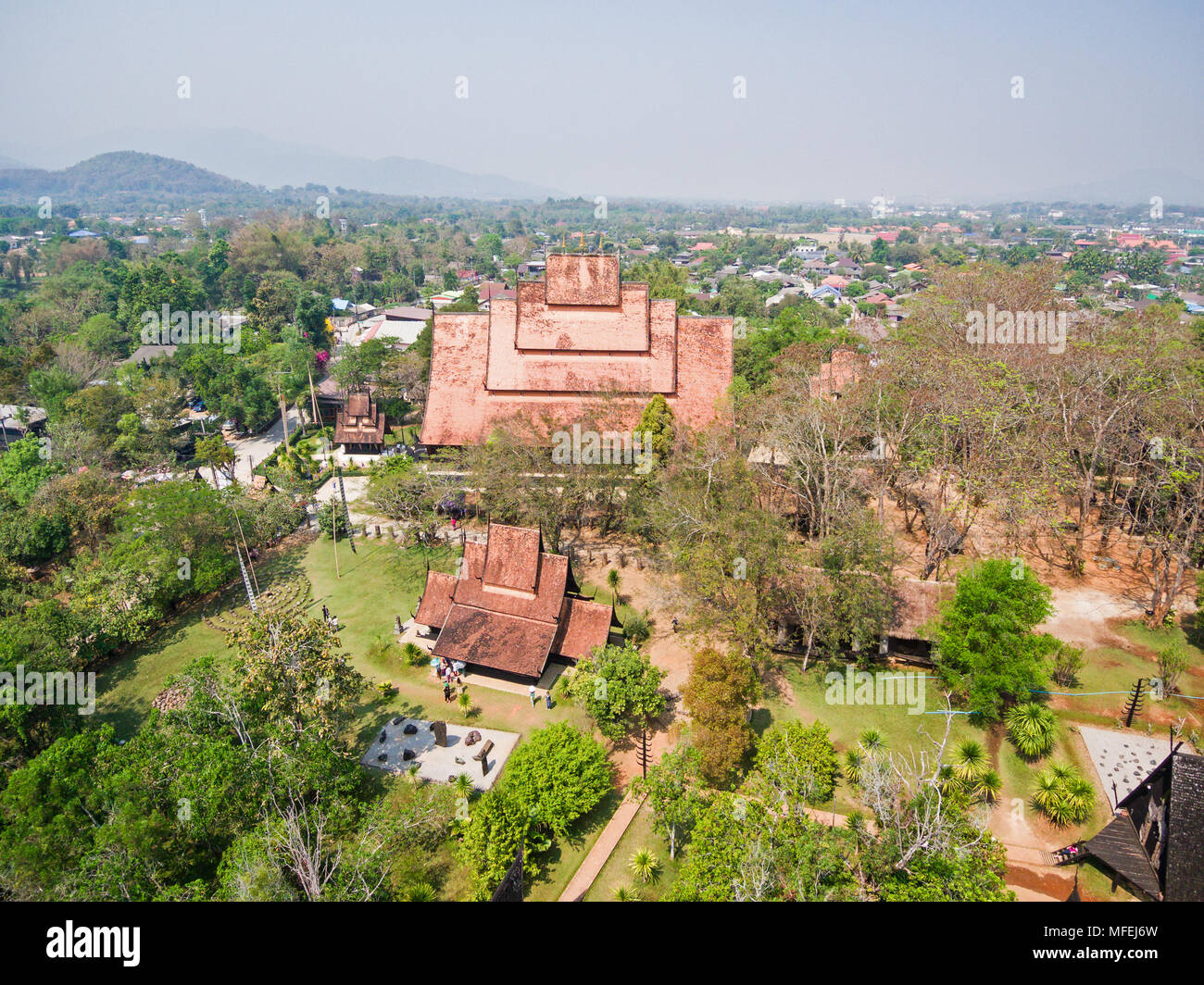 Vue aérienne de la Maison noire - Baan Dam museum, Chiang Rai, Thaïlande Banque D'Images