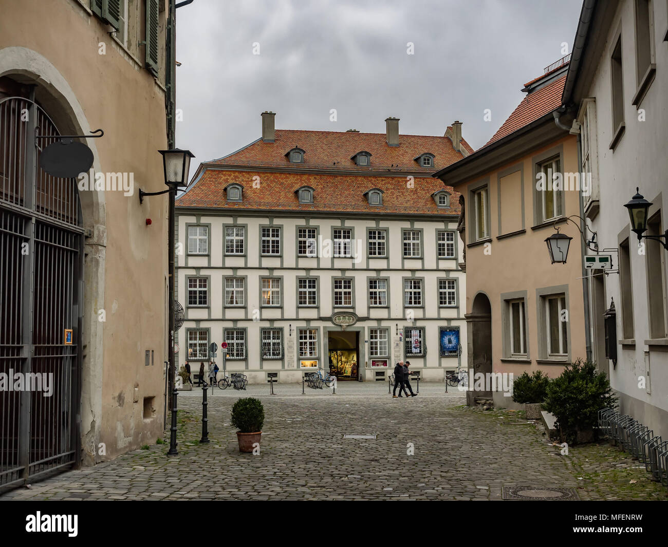 Vieilles rues à Lindau au Bodensee, Allemagne Banque D'Images