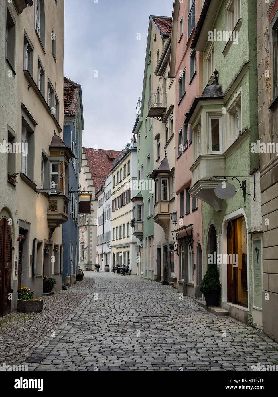 Vieilles rues à Lindau au Bodensee, Allemagne Banque D'Images
