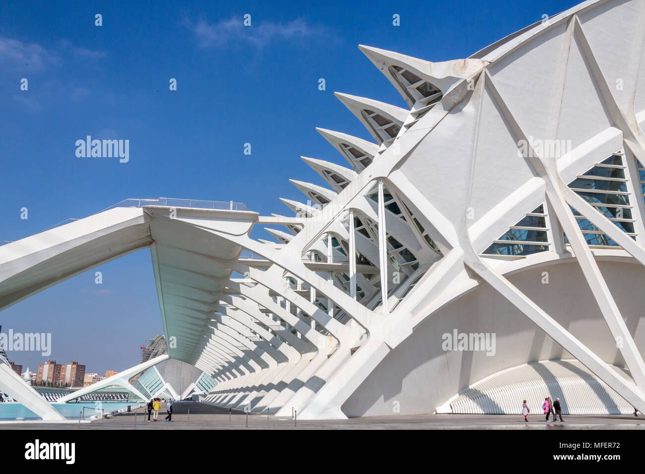 Valence/Espagne - Mars 17, 2015 : au cœur de l'architecture incroyable à Valence est le El Museu de les Ciències Principe Felipe resemb de construction Banque D'Images