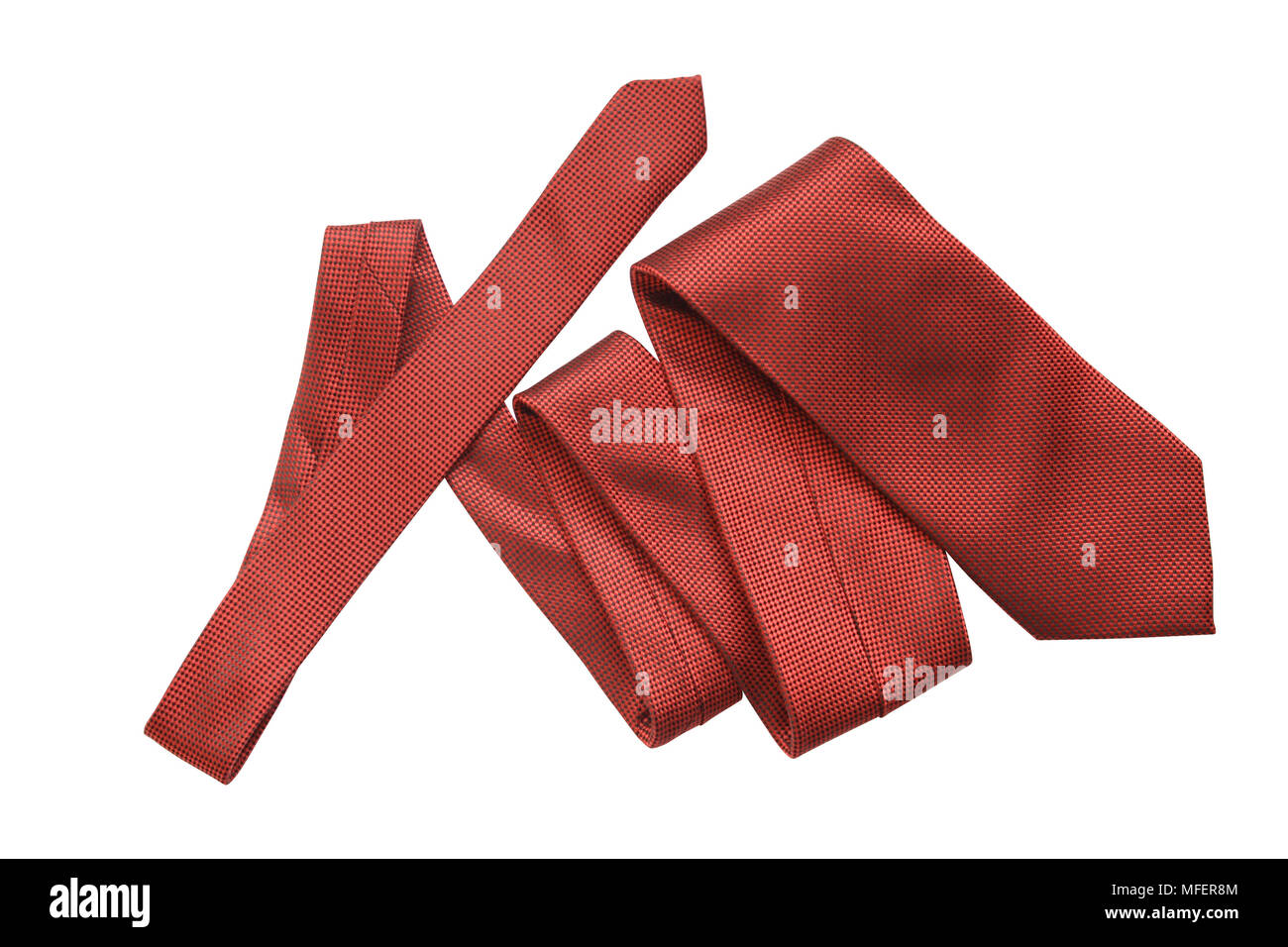 Cravate rouge isolé sur fond blanc avec clipping path Banque D'Images
