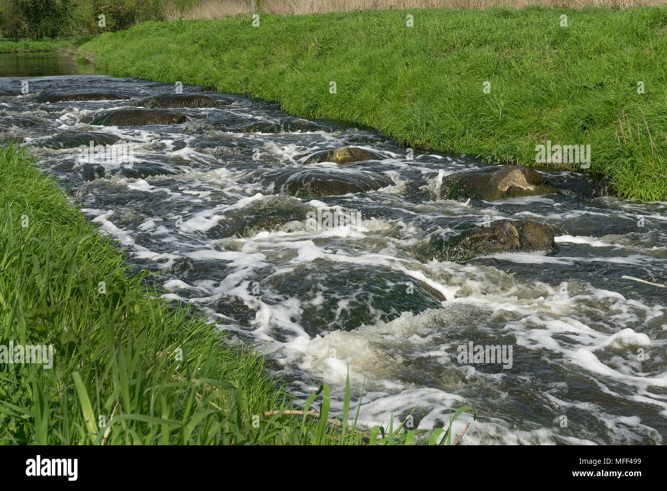 Erpe 32 km de long d'un affluent droit de la Spree dans l'état de Brandebourg et Berlin Banque D'Images