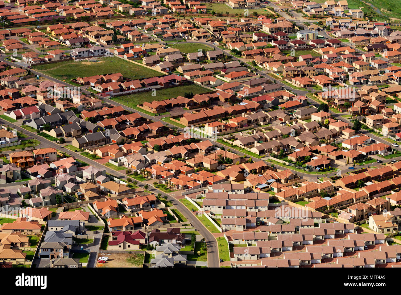 Vue aérienne de rangée. Johannesburg. L'Afrique du Sud Banque D'Images